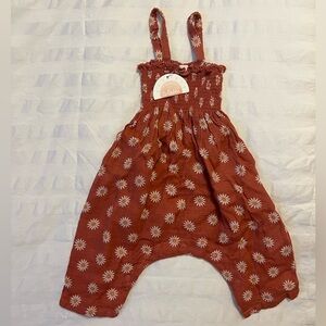 Angel Dear Terracotta Floral Baby Romper